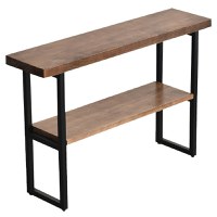 Consola Nore lemn masiv 35mm, culoarea nuc - negru 79x29x85cm - 1