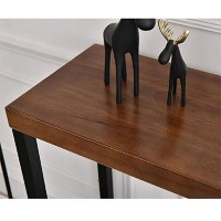 Consola Nore lemn masiv 35mm, culoarea nuc - negru 79x29x85cm - 3