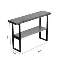 Consola Nore lemn masiv 35mm, culoarea nuc - negru 79x29x85cm - 4