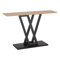 Consola Wirmo culoare lemn natural - melaminat negru - picior metal negru 110x30x80cm - 1
