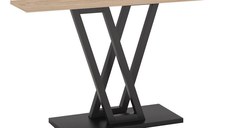 Consola Wirmo culoare lemn natural - melaminat negru - picior metal negru 110x30x80cm