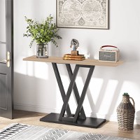 Consola Wirmo culoare lemn natural - melaminat negru - picior metal negru 110x30x80cm - 2