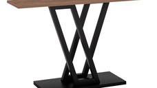 Consola Wirmo, culoarea nuc meamine - picior metalic negru 110x30x80cm