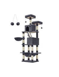 Copac pentru pisici, Feandrea, 206 cm, 13 stalpi, Gri - 1