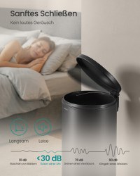 Cos de gunoi cu pedala, Miro, Negru, 29.5x37.1x63 cm - 5