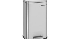 Cos de gunoi pentru bucatarie, Songmics, 30L, Soft Close, Silver