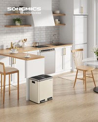 Cos de gunoi reciclabile Bej Songmics 41.5x35.5x47.6 cm - 2
