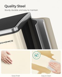 Cos de gunoi reciclabile Bej Songmics 41.5x35.5x47.6 cm - 3
