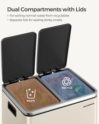Cos de gunoi reciclabile Bej Songmics 41.5x35.5x47.6 cm - 4