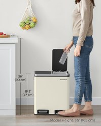 Cos de gunoi reciclabile Bej Songmics 41.5x35.5x47.6 cm - 7