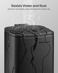 Cos de gunoi Songmics Negru 19.3x23.9x25.5 cm - 3