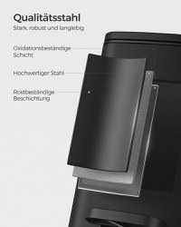 Cos de gunoi Songmics Negru 19.5x24x33.5 cm - 5