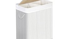 Cos de rufe, Songmics, 100L, Alb, LCB64WT, 51 x 31 x 60 cm