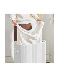 Cos de rufe, Songmics, 100L, Alb, LCB64WT, 51 x 31 x 60 cm - 4