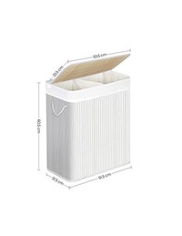 Cos de rufe, Songmics, 100L, Alb, LCB64WT, 51 x 31 x 60 cm - 5