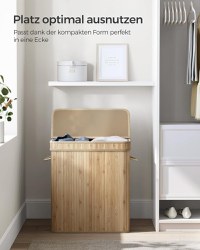 Cos de rufe Songmics, Bej, LCB063N01, 54.5 x 34.5 x 61 cm - 3