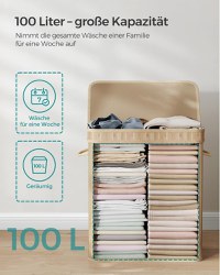 Cos de rufe Songmics, Bej, LCB063N01, 54.5 x 34.5 x 61 cm - 6