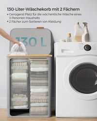 Cos de rufe Songmics Gri 52x38.5x70.5 cm - 3