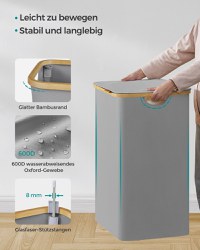 Cos de rufe Songmics Gri 52x38.5x70.5 cm - 7