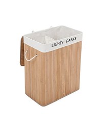 Cos de rufe, Songmics, Lemn, Natural, LCB64Y, 100L, 52 x 32 x 62 cm - 1