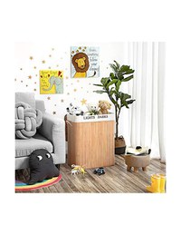 Cos de rufe, Songmics, Lemn, Natural, LCB64Y, 100L, 52 x 32 x 62 cm - 3