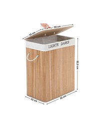 Cos de rufe, Songmics, Lemn, Natural, LCB64Y, 100L, 52 x 32 x 62 cm - 4