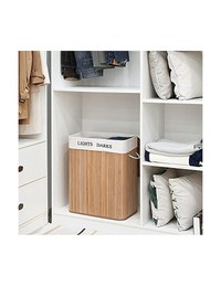 Cos de rufe, Songmics, Lemn, Natural, LCB64Y, 100L, 52 x 32 x 62 cm - 6