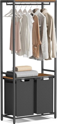 Cos de rufe, Vasagle, Maro-Negru, 73x33x175 cm - 2