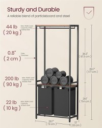 Cos de rufe, Vasagle, Maro-Negru, 73x33x175 cm - 5