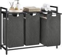 Cos de rufe, Vasagle, Negru-Gri, 92.5×33×72 cm - 7