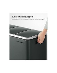 Cos pentru reciclare, 3 x 18L, Soft-Close, Negru, LTB54GS, 61 x 31 x 56 cm - 6