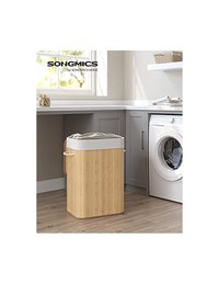 Cos pentru rufe, Songmics, 40 x 30 x 60 cm, 72 L, LCB10Y, Natural - 2