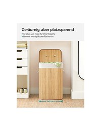 Cos pentru rufe, Songmics, 40 x 30 x 60 cm, 72 L, LCB10Y, Natural - 7