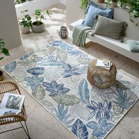 Covor Bella Leaf Outdoor Albastru 160x230 cm, Flair Rugs - 1