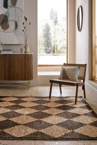 Covor Effie Diamond Jute Maro inchis 120x170 cm, Flair Rugs - 1