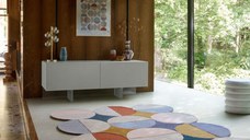 Covor Mia Ellipse Albastru, Caramiziu 160x230 cm, Flair Rugs