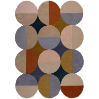 Covor Mia Ellipse Albastru, Caramiziu 160x230 cm, Flair Rugs - 2