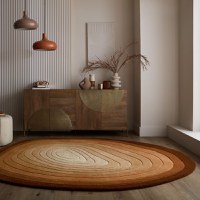 Covor oval Puddle Ombre Wool Maro 200x290 cm, Flair Rugs - 1