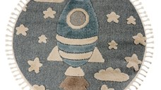 Covor rotund copii Fano Albatru deschis 133x133 cm