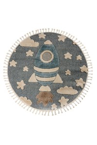 Covor rotund copii Fano Albatru deschis 133x133 cm - 1