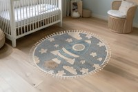 Covor rotund copii Fano Albatru deschis 133x133 cm - 3