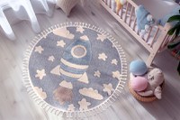 Covor rotund copii Fano Albatru deschis 133x133 cm - 4