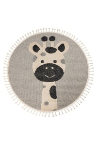 Covor rotund copii Fano Gri 133x133 cm - 1