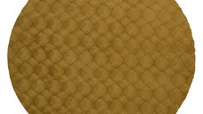 Covor rotund Diamond Cut Galben inchis 200x200 cm