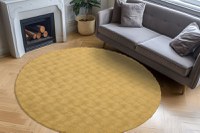 Covor rotund Diamond Cut Galben inchis 200x200 cm - 3