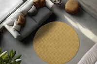 Covor rotund Diamond Cut Galben inchis 200x200 cm - 4