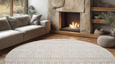 Covor rotund Helix etno V3 Crem 160x160 cm