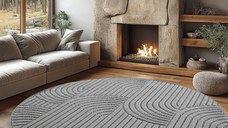 Covor rotund Helix V2 Argintiu 160x160 cm