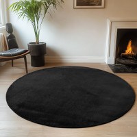 Covor rotund Joy Negru 120x120 cm - 2