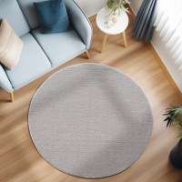 Covor rotund Loom Argintiu 120x120 cm - 2